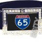 I-65 INTERSTATE 65 SHIELD SYMBOL CZ GLOW RHINESTONE BELT BUCKLE