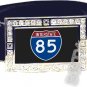 I-85 INTERSTATE 85 SHIELD SYMBOL CZ GLOW RHINESTONE BELT BUCKLE