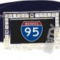 I-95 INTERSTATE 95 SHIELD SYMBOL CZ GLOW RHINESTONE BELT BUCKLE