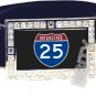 I-25 INTERSTATE 25 SHIELD SYMBOL CZ GLOW RHINESTONE BELT BUCKLE