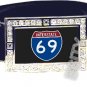 I-69 INTERSTATE 69 SHIELD SYMBOL CZ GLOW RHINESTONE BELT BUCKLE