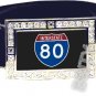 I-80 INTERSTATE 80 SHIELD SYMBOL CZ GLOW RHINESTONE BELT BUCKLE