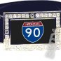 I-90 INTERSTATE 90 SHIELD SYMBOL CZ GLOW RHINESTONE BELT BUCKLE