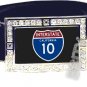 I-10 INTERSTATE 10 CALIFORNIA SHIELD SYMBOL CZ GLOW RHINESTONE BELT BUCKLE