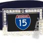 I-15 INTERSTATE 15 SHIELD SYMBOL CZ GLOW RHINESTONE BELT BUCKLE