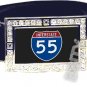 I-55 INTERSTATE 55 SHIELD SYMBOL CZ GLOW RHINESTONE BELT BUCKLE