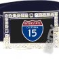 I-15 INTERSTATE 15 CALIFORNIA SHIELD SYMBOL CZ GLOW RHINESTONE BELT BUCKLE