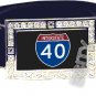 I-40 INTERSTATE 40 SHIELD SYMBOL CZ GLOW RHINESTONE BELT BUCKLE