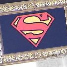 SUPERMAN SYMBOL ICED OUT BLING CZ CHARM BELT BUCKLE