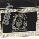 BIGGIE SMALLS CROWN ICED OUT BLING CZ CHARM BELT BUCKLE