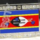 SWAZILAND SWAZI FLAG BLING ICED OUT CZ -FREE BELT- BUCKLE