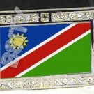 NAMIBIA NAMIBIAN FLAG BLING ICED OUT CZ -FREE BELT- BUCKLE