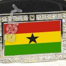 GHANA FLAG BLING DARK CZ -FREE BELT- BUCKLE