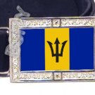 Barbadian BARBADOS FLAG BLING DARK CZ -FREE BELT- BUCKLE