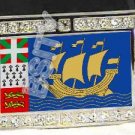 Saint Pierre Miquelon FLAG BLING ICED OUT CZ -FREE BELT- BUCKLE