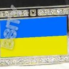 UKRAINE Ukrainian FLAG BLING ICED OUT CZ -FREE BELT- BUCKLE