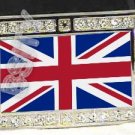UNITED KINGDOM BRITISH FLAG BLING ICED OUT CZ -FREE BELT- BUCKLE