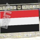 YEMEN YEMENESE FLAG BLING ICED OUT CZ -FREE BELT- BUCKLE