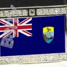 Saint Helenian HELENA FLAG BLING ICED OUT CZ -FREE BELT- BUCKLE