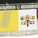 VATICAN CITY CATHOLIC FLAG BLING ICED OUT CZ -FREE BELT- BUCKLE
