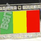 MALI MALIAN FLAG BLING ICED OUT CZ -FREE BELT- BUCKLE