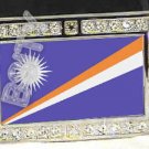 MARSHALL ISLANDS FLAG BLING ICED OUT CZ -FREE BELT- BUCKLE