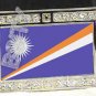 MARSHALL ISLANDS FLAG BLING ICED OUT CZ -FREE BELT- BUCKLE