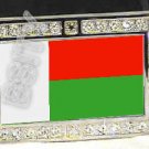 MADAGASCAR Malagasy FLAG BLING ICED OUT CZ -FREE BELT- BUCKLE