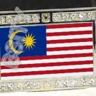 MALAYSIA MALAYSIAN FLAG BLING ICED OUT CZ -FREE BELT- BUCKLE