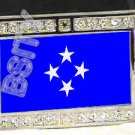 MICRONESIA MICRONESIAN FLAG BLING ICED OUT CZ -FREE BELT- BUCKLE