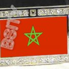 MOROCCO MOROCCAN FLAG BLING ICED OUT CZ -FREE BELT- BUCKLE