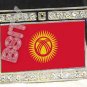Kyrgyzstan Kyrgyz FLAG BLING DARK CZ -FREE BELT- BUCKLE