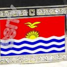 KIRIBATI Gilbertese FLAG BLING DARK CZ -FREE BELT- BUCKLE