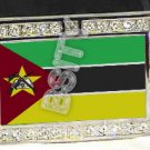 MOZAMBIQUE Mozambican FLAG BLING ICED OUT CZ -FREE BELT- BUCKLE
