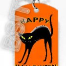 BLACK CAT HALLOWEEN Dog Tag KEY CUTE CHAIN FOR COSTUME