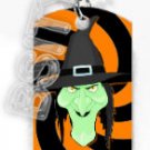 WITCH HEAD HAG HALLOWEEN Dog Tag KEY CUTE CHAIN FOR COSTUME