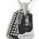  Iced OUT CZ SCARFACE Dog Tag BLING CHARM PENDANT