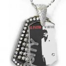  Iced OUT CZ SCARFACE AL PACINO Dog Tag BLING CHARM PENDANT
