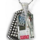  Iced OUT CZ SCARFACE SUIT Dog Tag BLING CHARM PENDANT