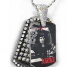  Iced OUT CZ SCARFACE PACINO Dog Tag BLING CHARM PENDANT