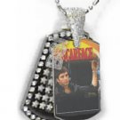  Iced OUT CZ SCARFACE TONY MONTANA Dog Tag BLING CHARM PENDANT