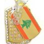 LEBANON Lebanese FLAG GOLD TONE Iced Out CZ BLING Dog Tag