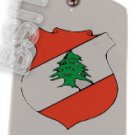LEBANON LEBANESE EMBLEM Flag Dog Tag Silver Charm