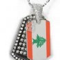 LEBANON Lebanese Republic FLAG PENDANT Iced Out CZ BLING Charm Dog Tag tags