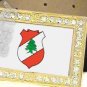 LEBANON Lebanese Republic COAT OF ARMS FLAG GOLD BLING ICED OUT CZ BELT BUCKLE