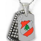 LEBANON Lebanese Republic COAT OF ARMS FLAG PENDANT Iced Out CZ BLING Charm Dog Tag tags