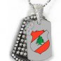LEBANON Lebanese Republic COAT OF ARMS FLAG PENDANT Iced Out CZ BLING Charm Dog Tag tags