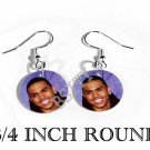 CHRIS BROWN PHOTO FISH HOOK CHARM Earrings