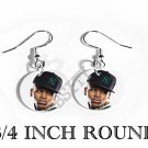 CHRIS BROWN PHOTO FISH HOOK CHARM Earrings #2