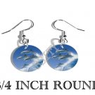 DOLPHINS SURFING OCEAN PHOTO FISH HOOK CHARM Earrings